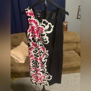 AGB Black and Pink Floral Dress size 10